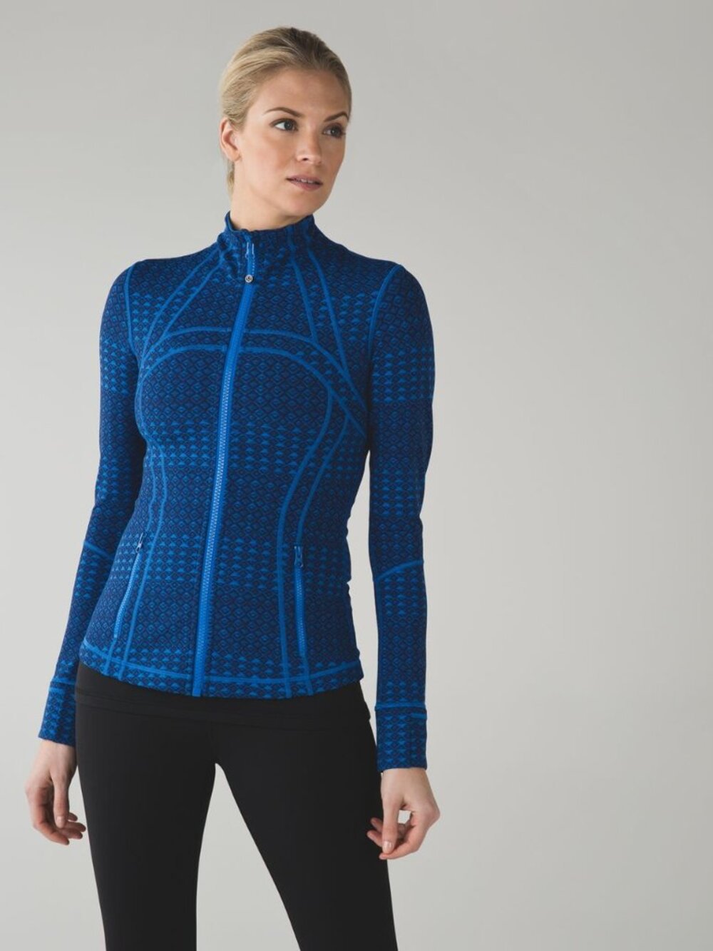Lululemon Define Jacket - Triometric Stripe Lakeside Blue Hero Blue - Size 4